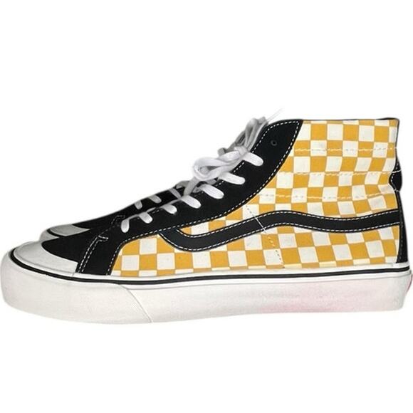 Mens Vans SK8-Hi VN0A3MV1314 Checkerboard Athletic Sneaker 11 Yellow Skateboard - Picture 1 of 6